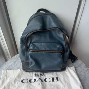 COACH Leather Backpack in Blue & Black with Dust Bag